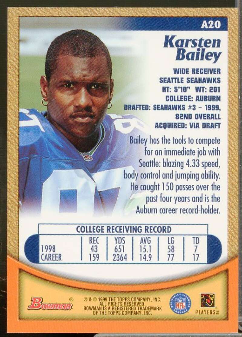 Karsten Bailey S Card 1999 Bowman Autographs #A20  Image 2