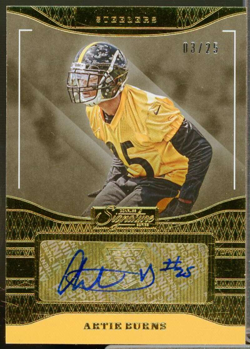 Artie Burns Rookie Card 2016 Donruss Signature Series Gold #201  Image 1