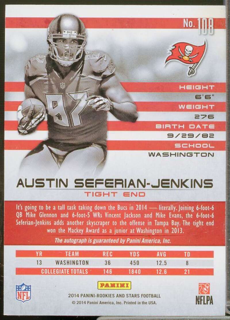 Austin Seferian-Jenkins Rookie 2014 Rookies Stars Auto Longevity Holofoil #108  Image 2