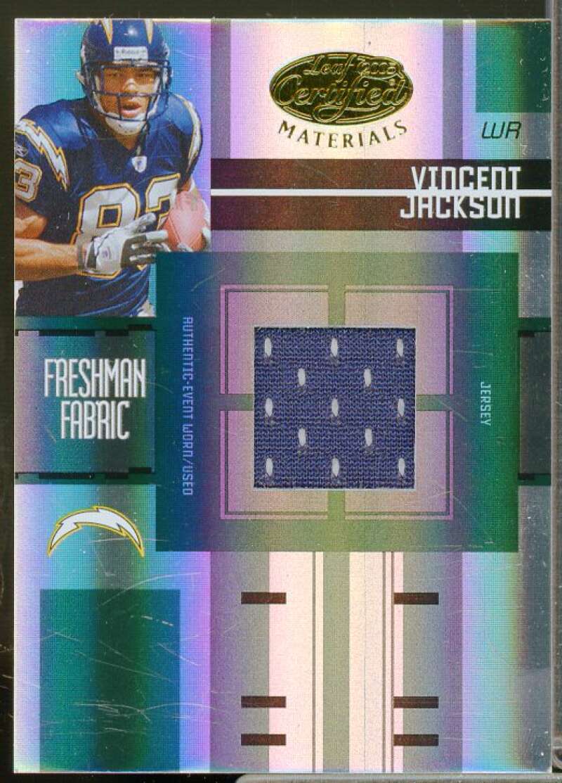 Vincent Jackson JSY/1499 Rookie Card 2005 Leaf Certified Materials #229  Image 1