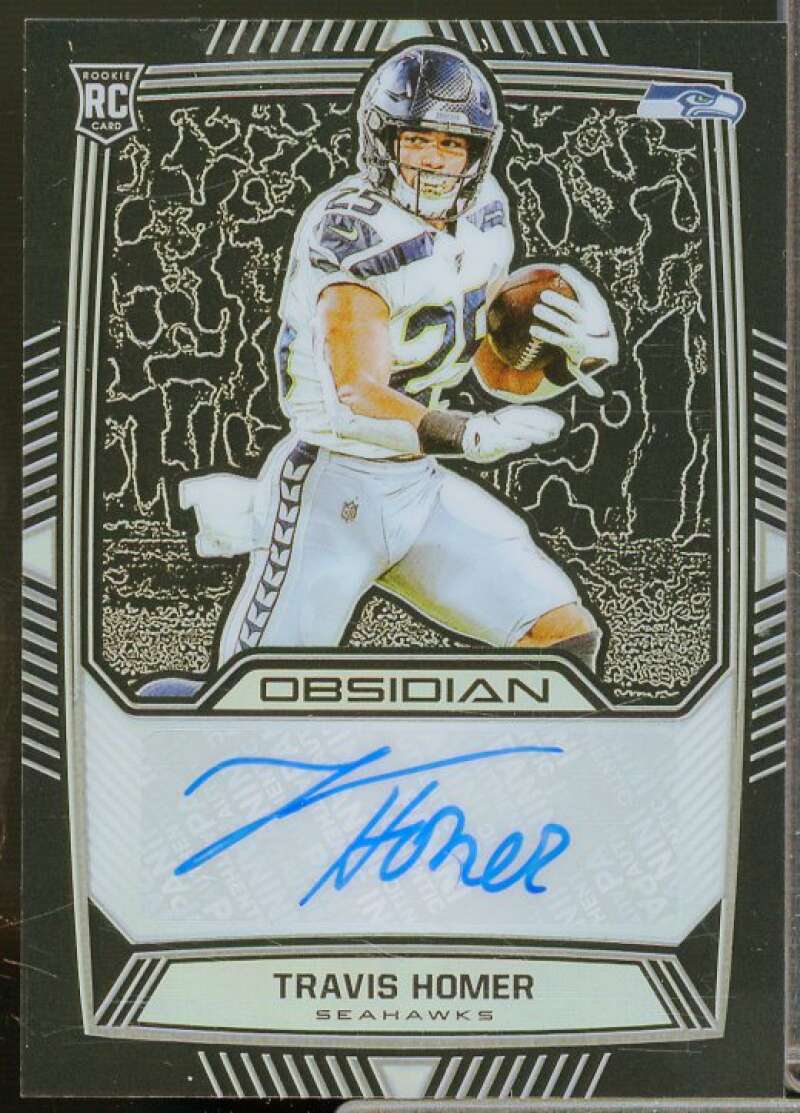 Travis Homer/150 Rookie Card 2019 Panini Obsidian Rookie Autographs #96  Image 1