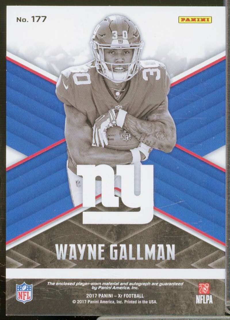 Wayne Gallman JSY AU/75 Rookie Card 2017 Panini XR Red #177  Image 2