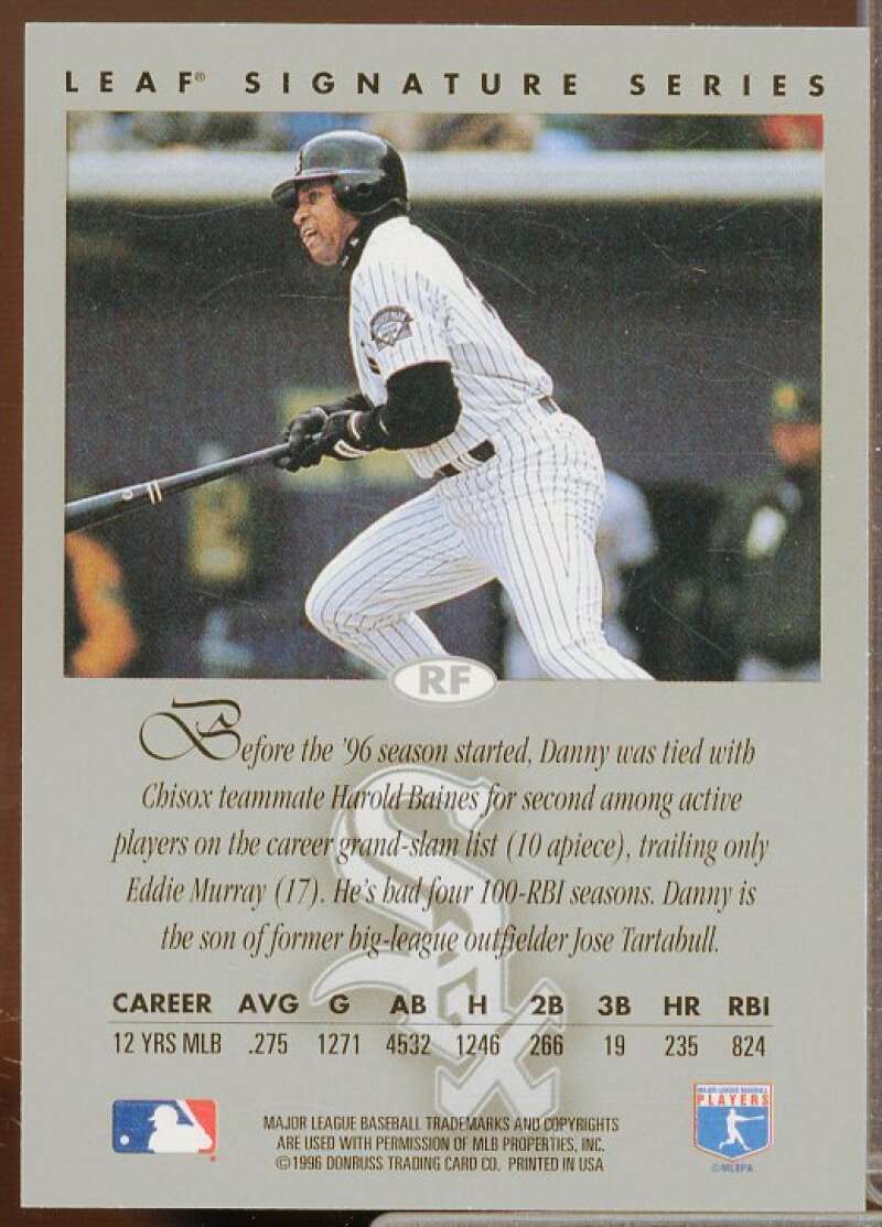 Danny Tartabull Card 1996 Leaf Signature Autographs #221  Image 2