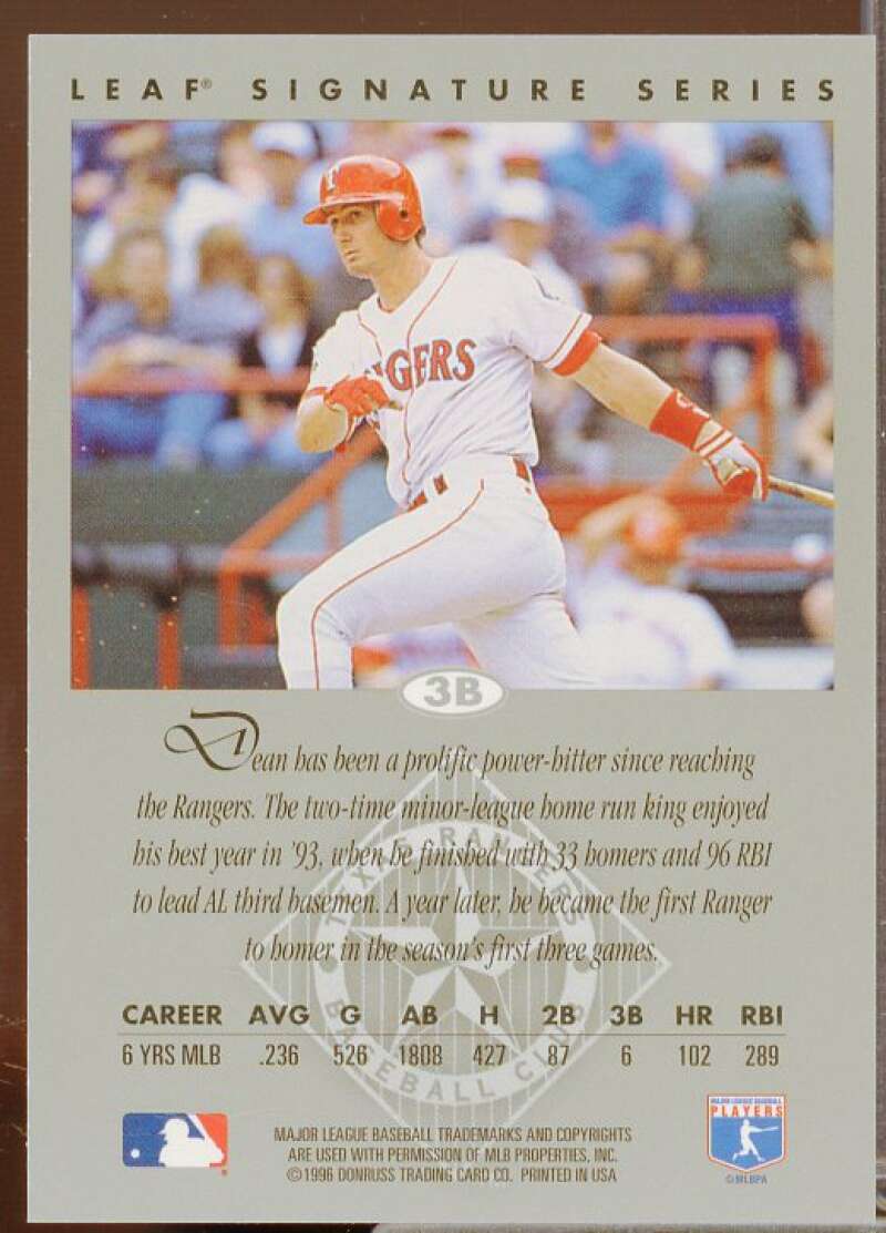 Dean Palmer Card 1996 Leaf Signature Autographs #177  Image 2