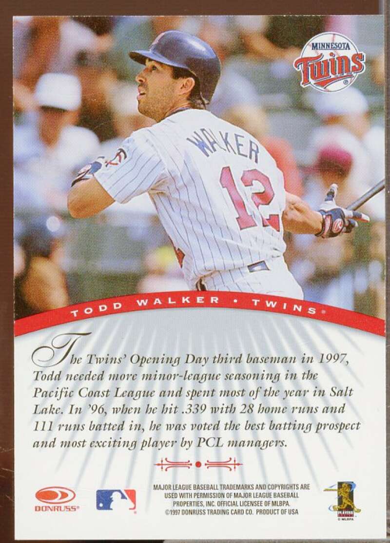 Todd Walker/2400 Card 1997 Donruss Signature Autographs #106  Image 2