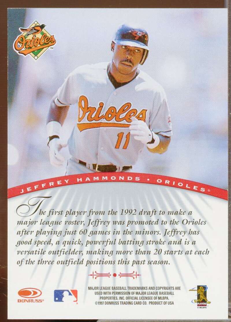 Jeffrey Hammonds/2150 Card 1997 Donruss Signature Autographs #49  Image 2