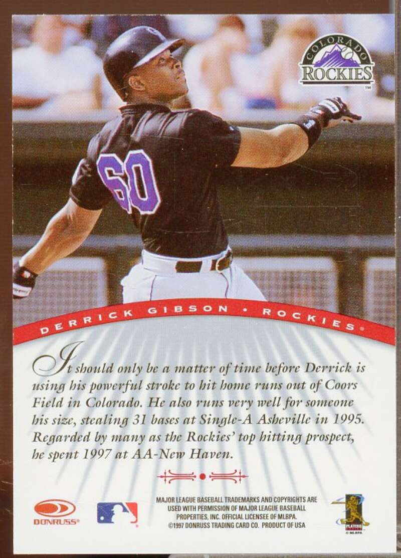 Derrick Gibson/3900 Card 1997 Donruss Signature Autographs #37  Image 2