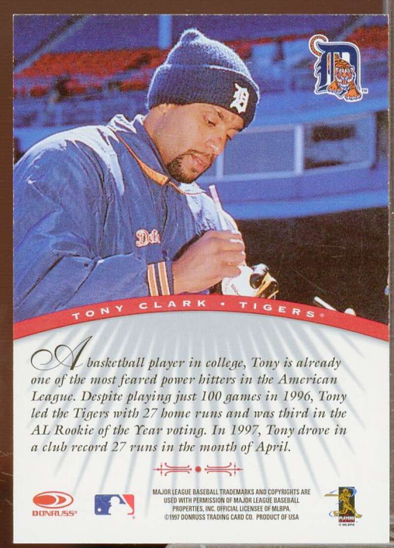 Tony Clark/3900 Card 1997 Donruss Signature Autographs #18  Image 2