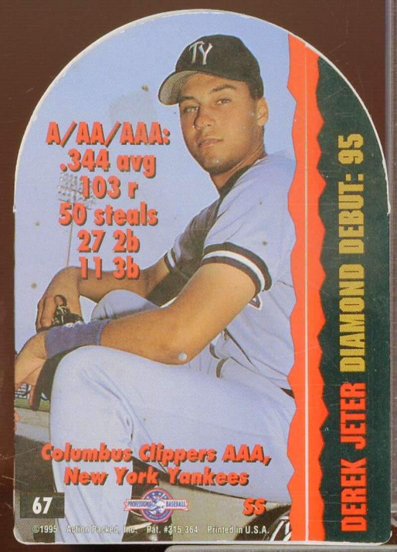 Derek Jeter Minors Rookie Card 1995 Action Packed #67  Image 2