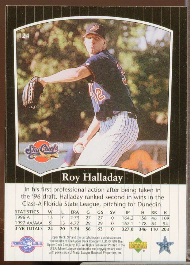 Roy Halladay Minors Rookie Card 1998 SP Top Prospects #124  Image 2