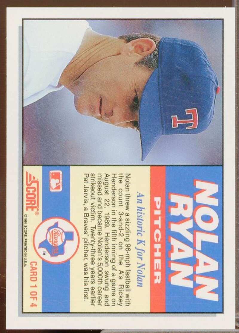 Nolan Ryan/5,000th Career Strikeout Card 1991 Score Ryan Life and Times #1  Image 2