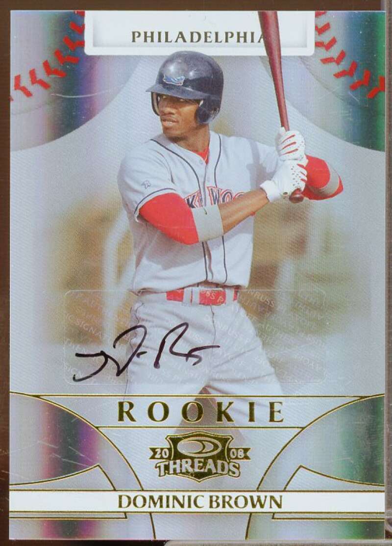 Dominic Brown AU Rookie Card 2008 Donruss Threads #135  Image 1