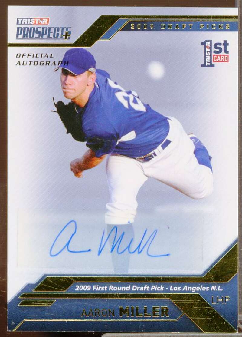 Aaron Miller Rookie Card 2009 TRISTAR Prospects Plus Autographs Gold #30  Image 1
