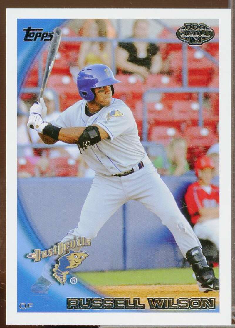 Russell Wilson Baseball Rookie Card 2010 Topps Pro Debut #435  Image 1