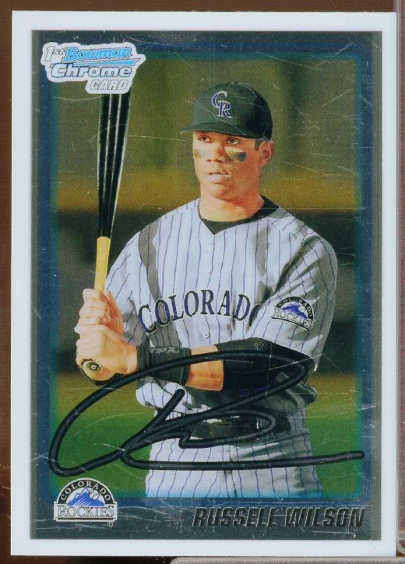 Russell Wilson Baseball Rookie Card 2010 Bowman Chrome Draft Prospects #BDPP47  Image 1