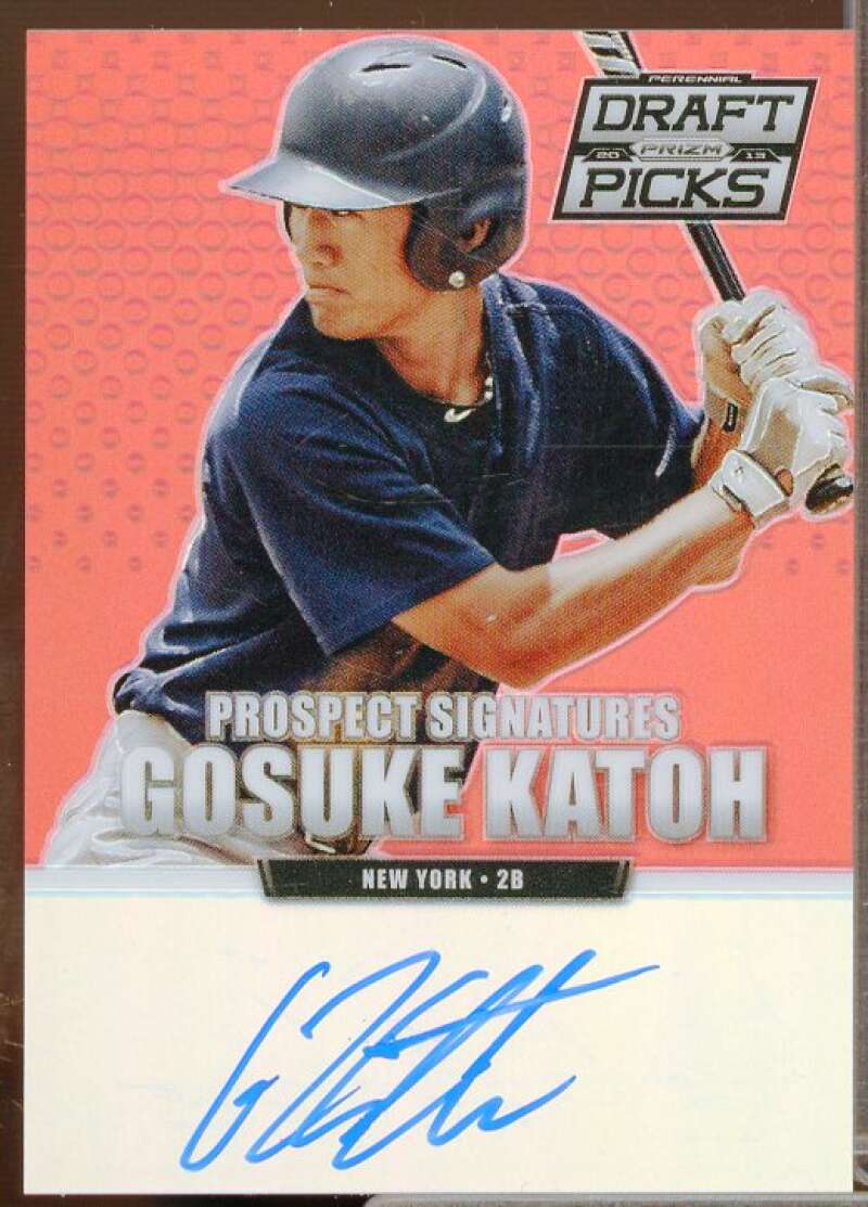 Gosuke Katoh 2013 Prizm Perennial Draft Picks Prospect Signature Red Prizms #53  Image 1