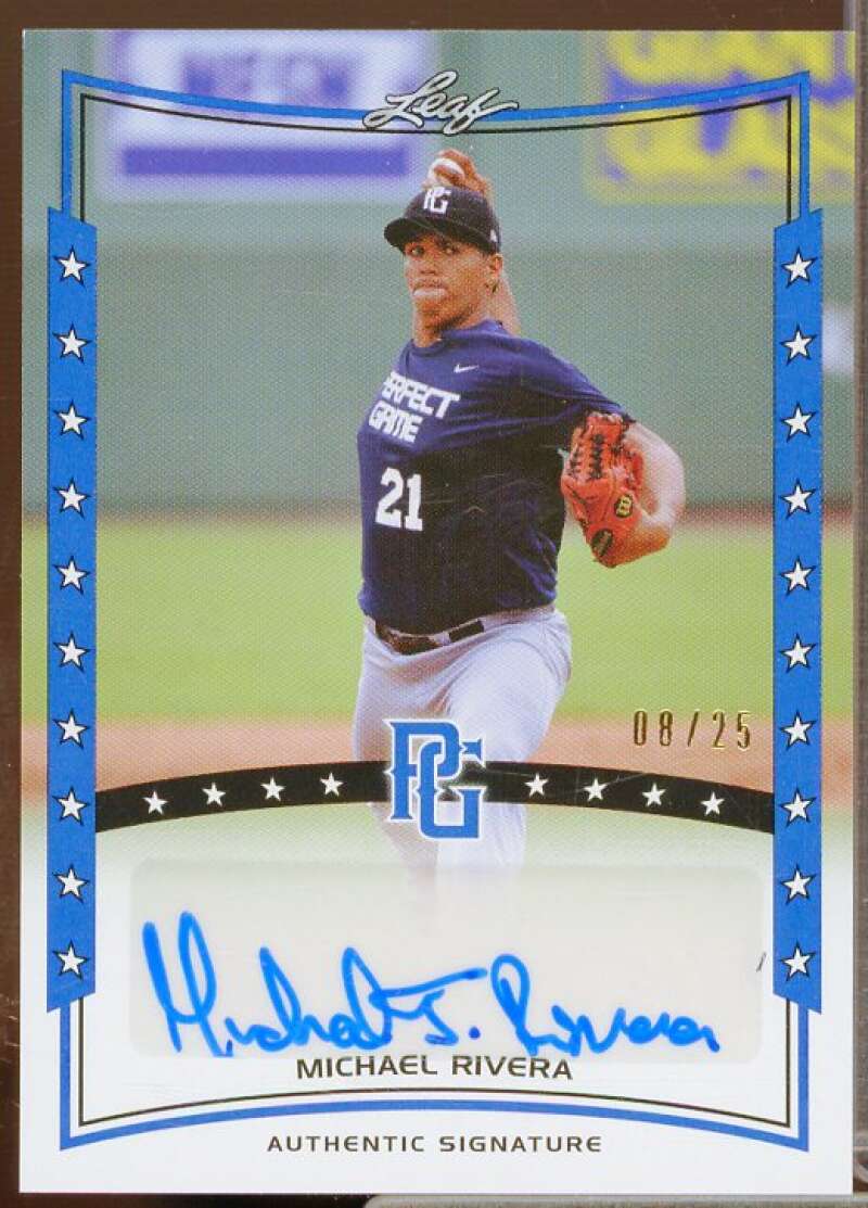 Michael Rivera Rookie 2014 Leaf Perfect Game Showcase Autographs Blue #AMR1  Image 1