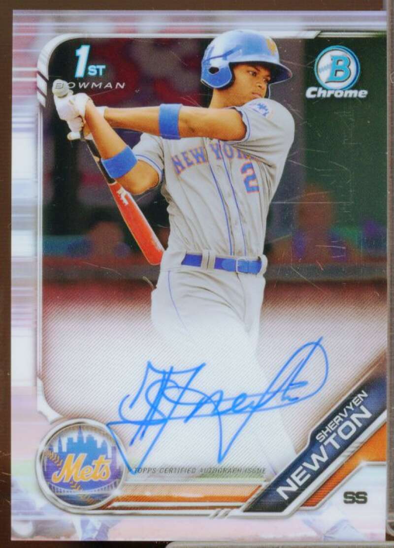 Shervyen Newton Rookie Card 2019 Bowman Chrome Prospect Autographs #CPASN  Image 1
