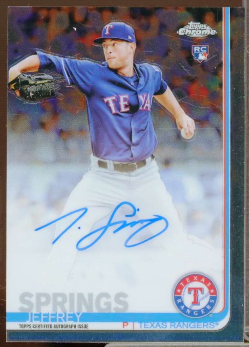 Jeffrey Springs Rookie Card 2019 Topps Chrome Rookie Autographs #RAJS  Image 1