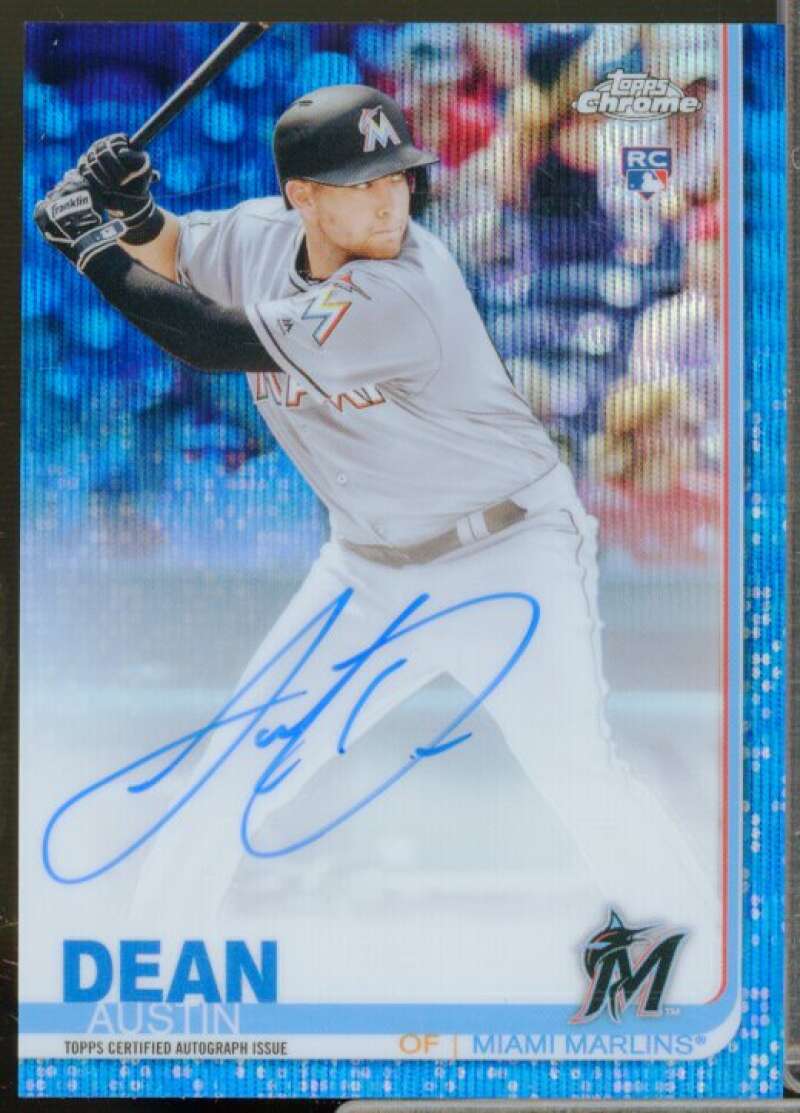 Austin Dean Card 2019 Topps Chrome Rookie Autographs Blue Wave Refractors #RAAD  Image 1