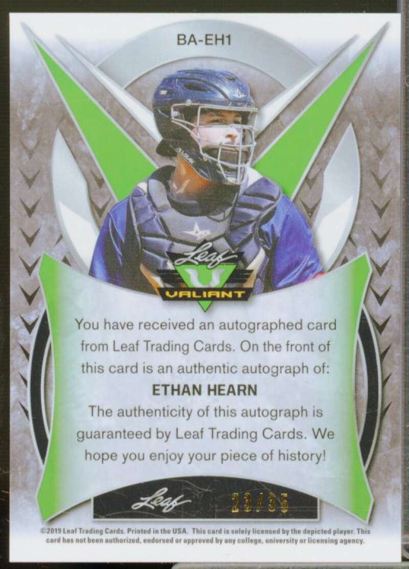 Ethan Hearn Rookie Card 2019 Leaf Valiant #BAEH1  Image 2