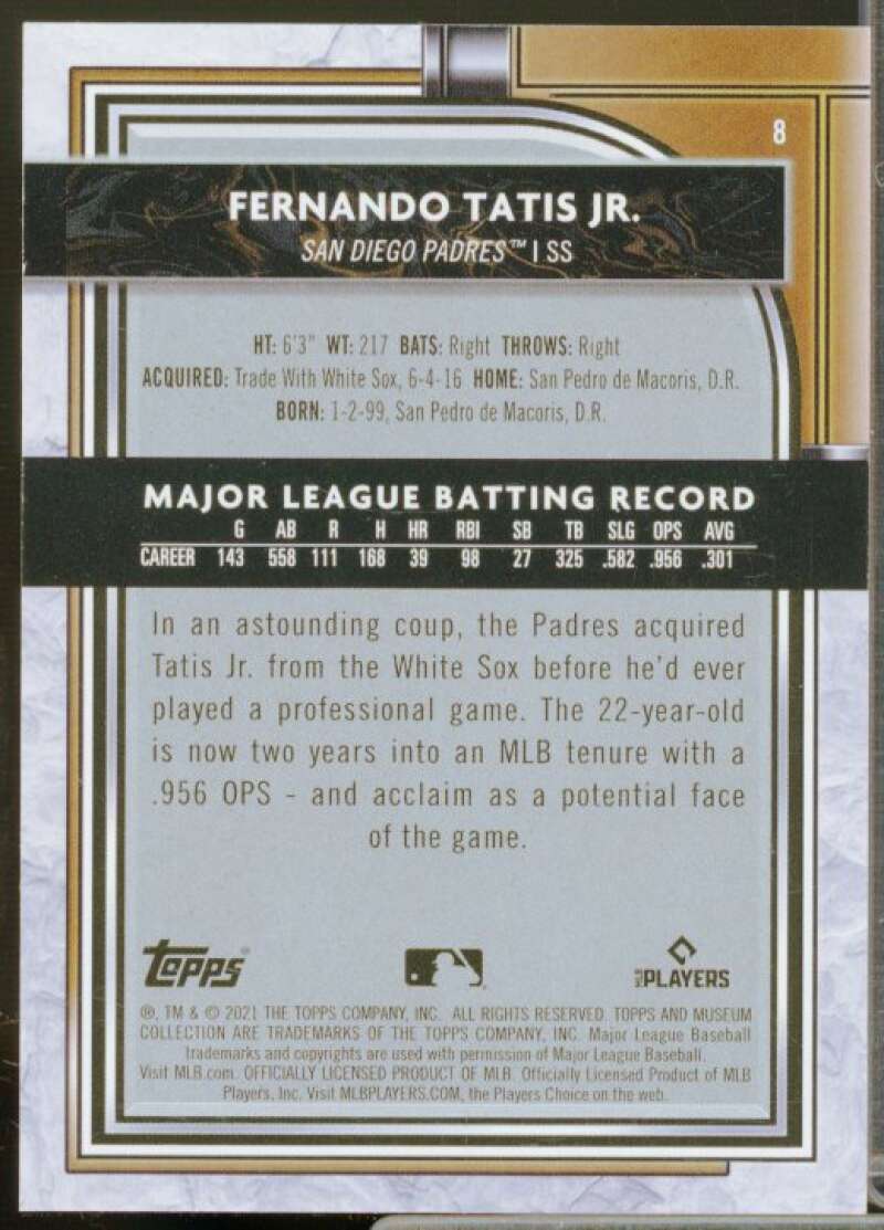 Fernando Tatis Jr. Card 2021 Topps Museum Collection Ruby #8  Image 2