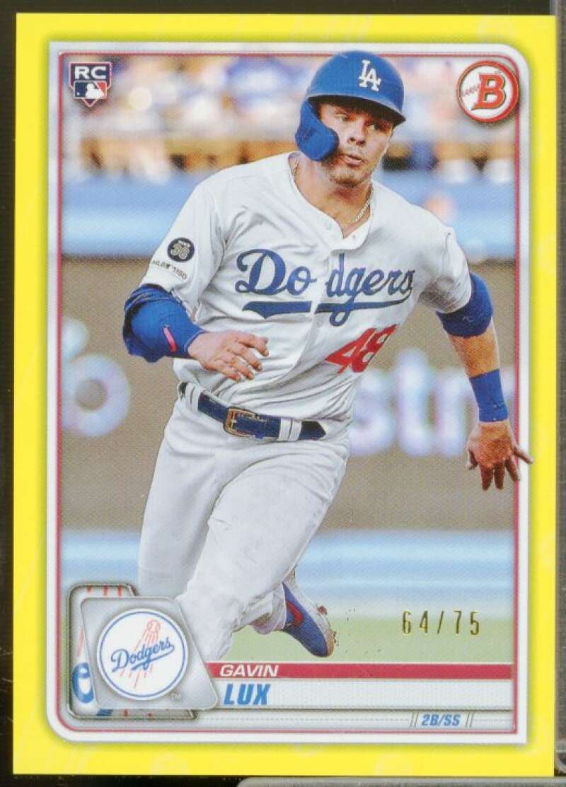 Gavin Lux Rookie Card 2020 Bowman Yellow #71  Image 1