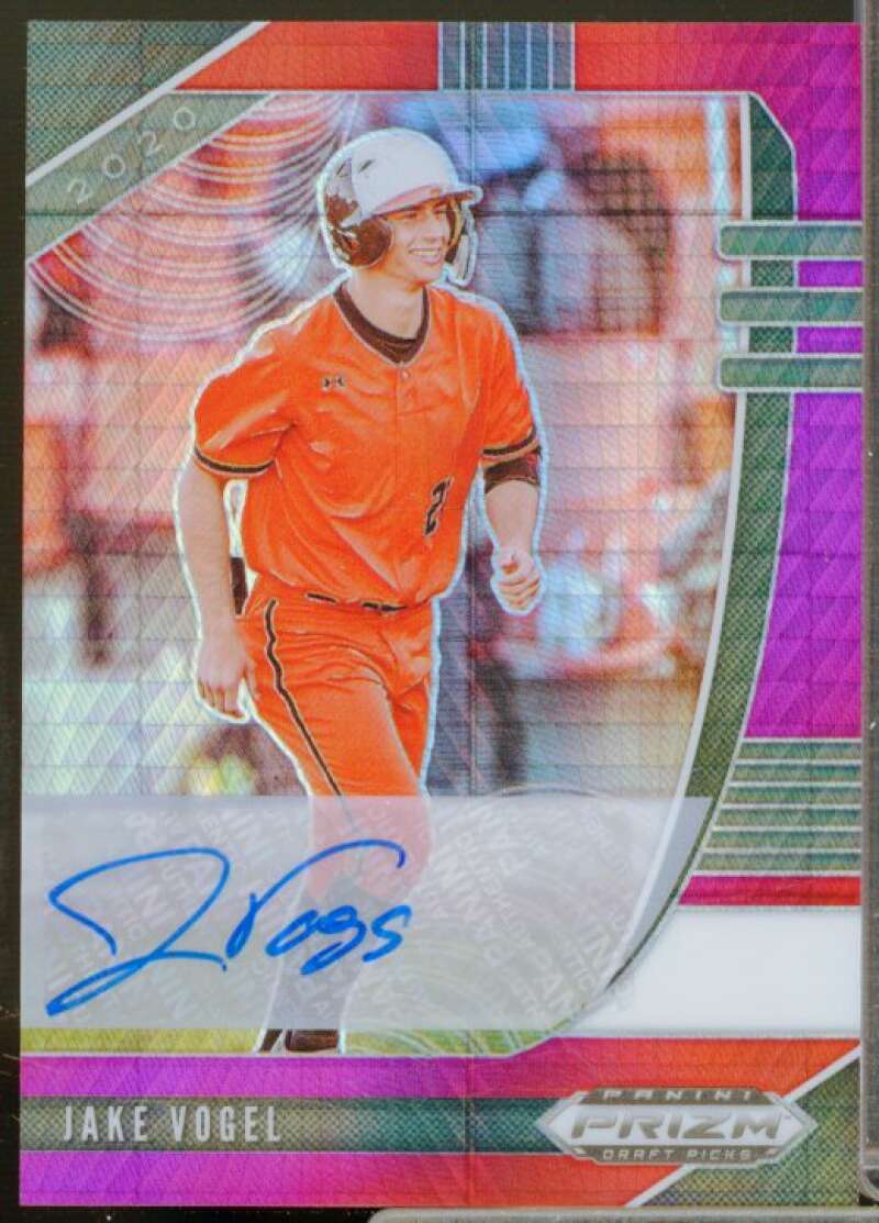 Jake Vogel 2020 Prizm Draft Picks Base Autographs Prizms Red Purple Hyper #100  Image 1