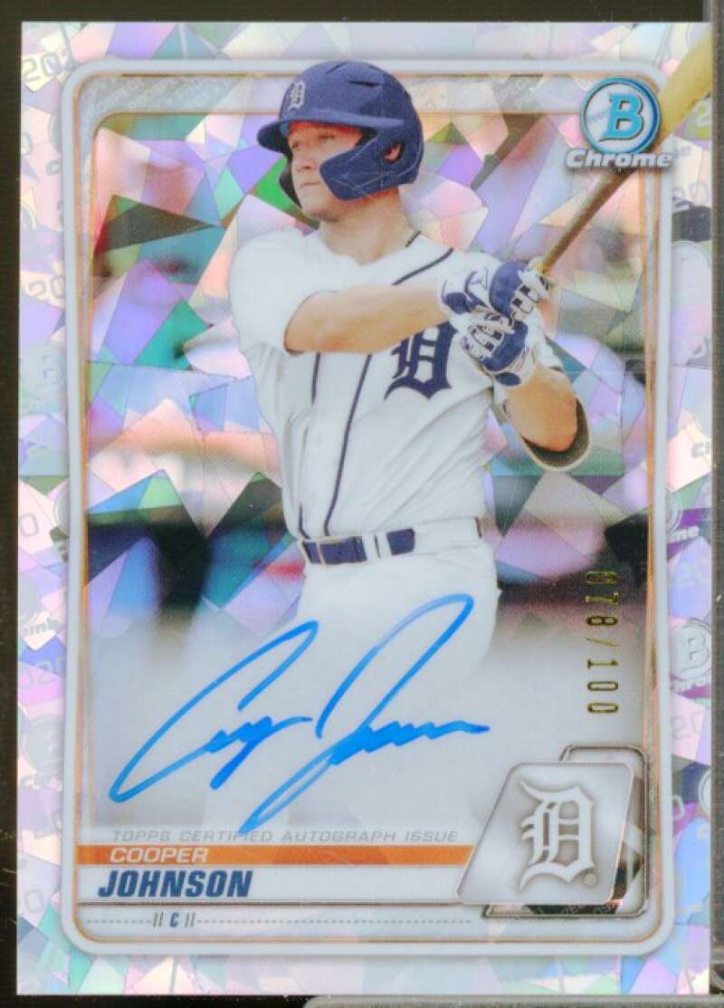 Cooper Johnson 2020 Bowman Chrome Prospect Autographs Atomic Refractors #CPACJ  Image 1
