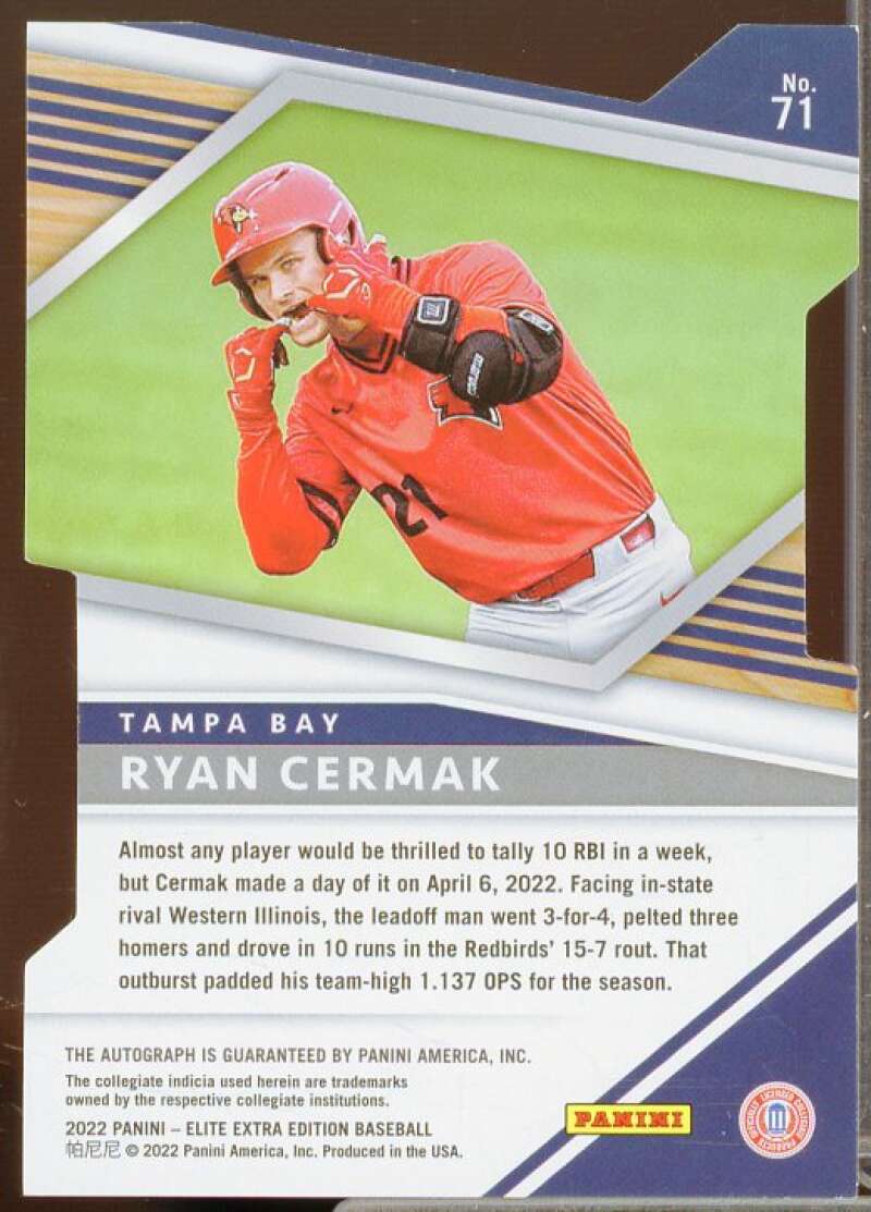 Ryan Cermak Rookie Card 2022 Elite Extra Edition Signatures Status Die Cut #71  Image 2