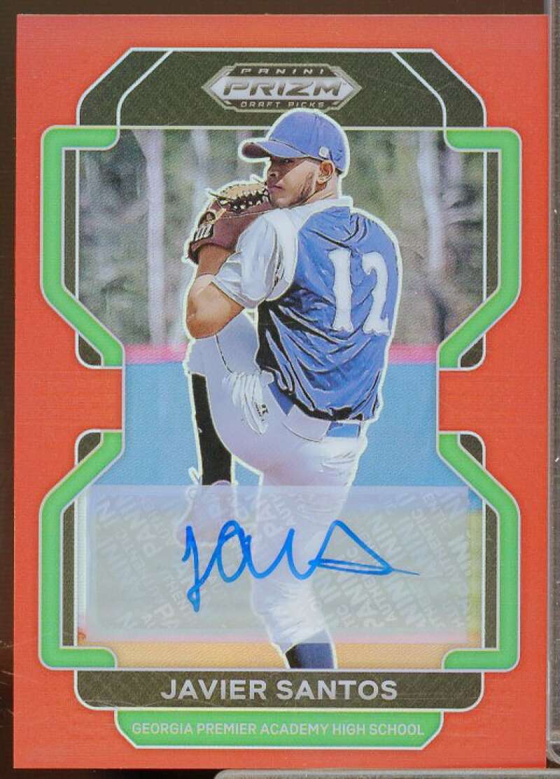 Javier Santos 2022 Panini Prizm Draft Picks Base Autographs Prizms Red #211  Image 1