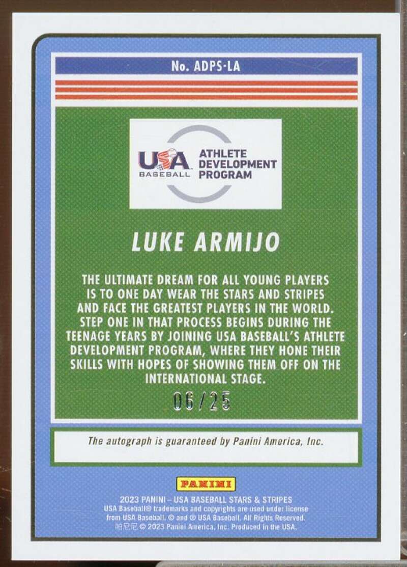 Luke Armijo 2023 Stars Stripes Athlete Development Program Signatures Holo #3  Image 2