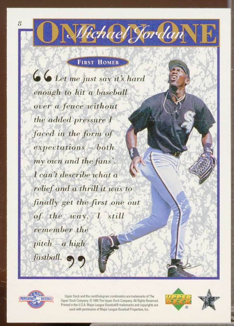 Michael Jordan/First Homer 1995 Upper Deck Minors Michael Jordan One On One #8  Image 2