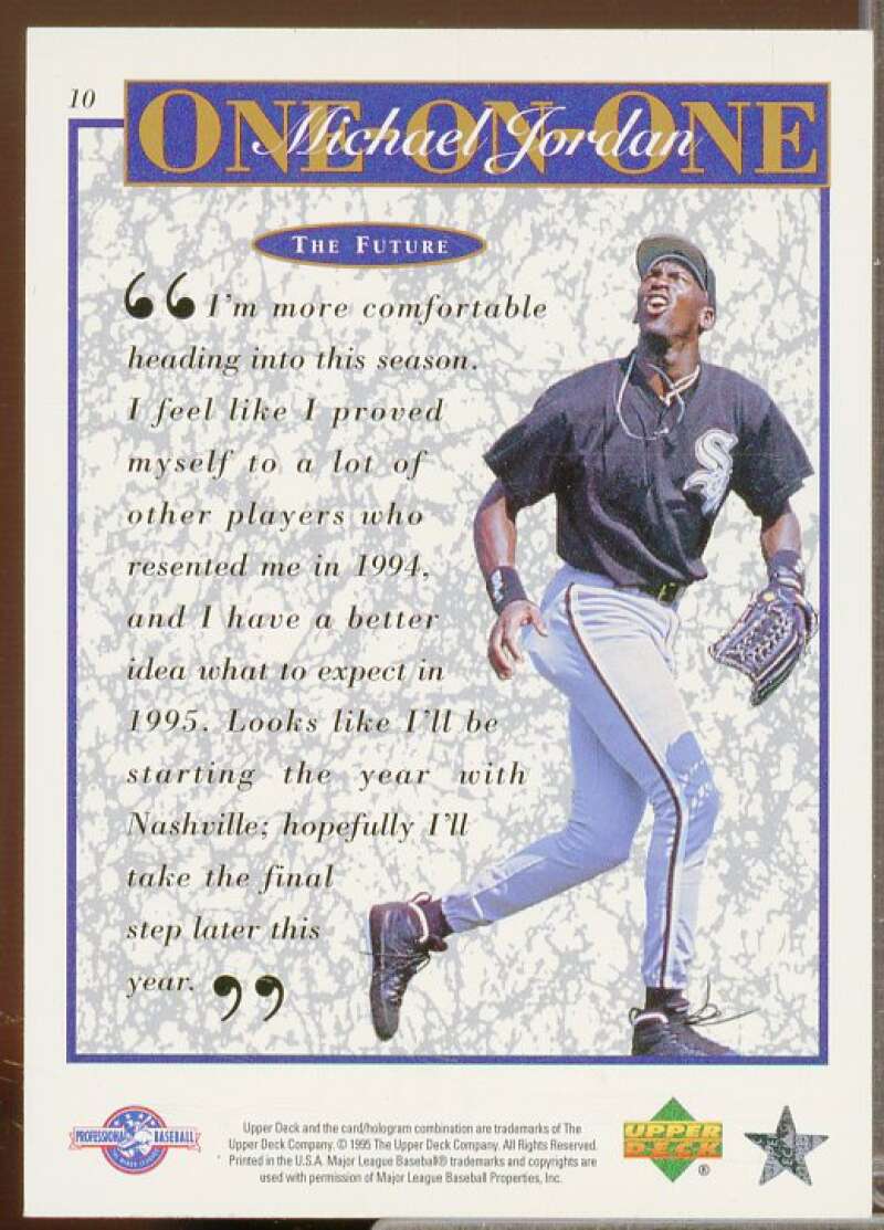 Michael Jordan/The Future 1995 Upper Deck Minors Michael Jordan One On One #10  Image 2