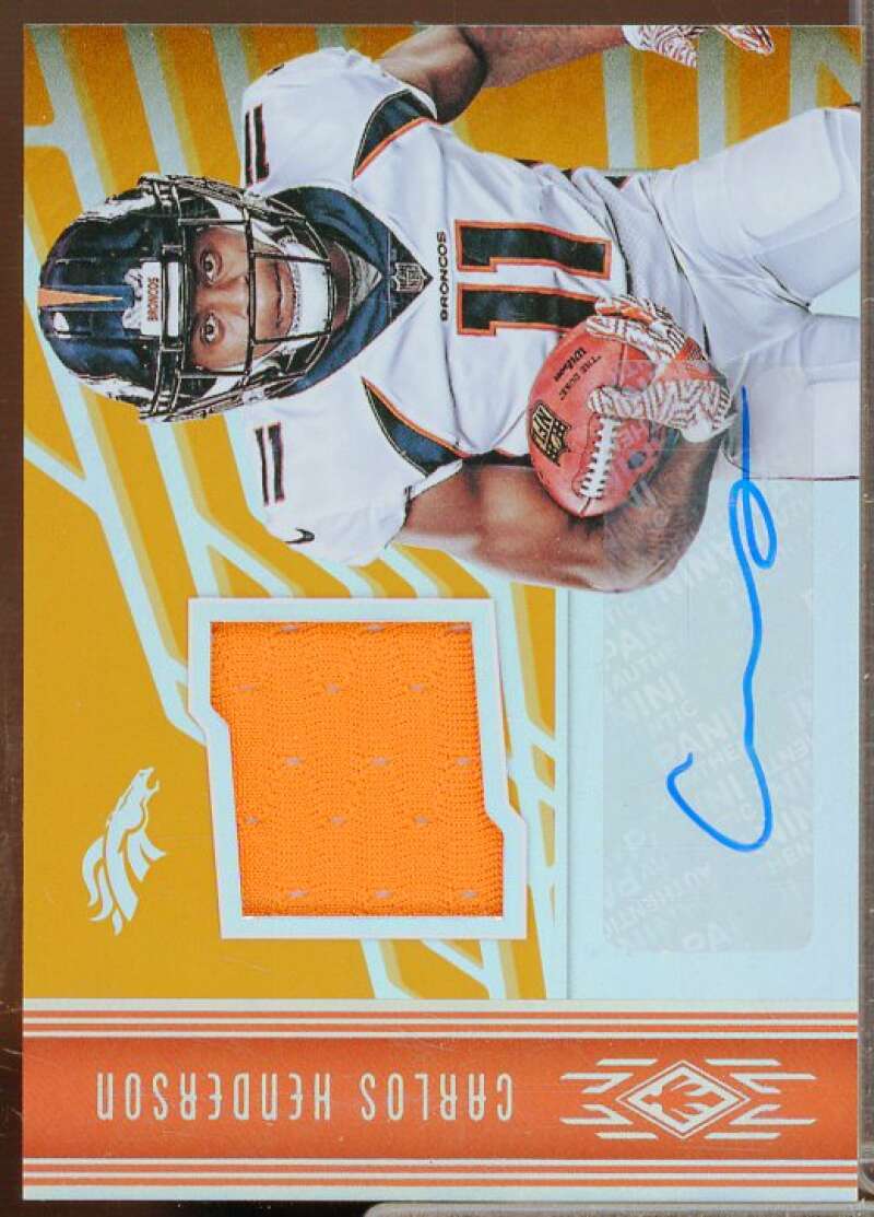 Carlos Henderson/150 2017 Panini Phoenix Rookie Jersey Autographs Orange #9  Image 1