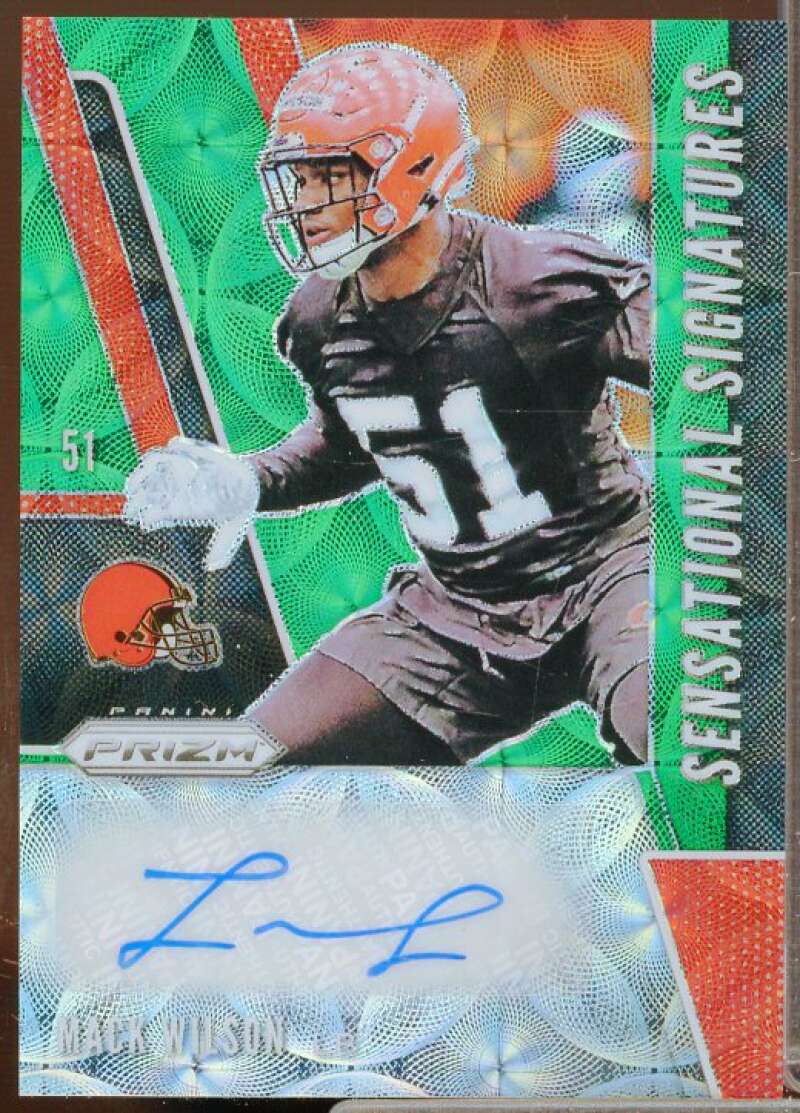 Mack Wilson Rookie 2019 Panini Prizm Sensational Signatures Green Scope #SEMAW  Image 1