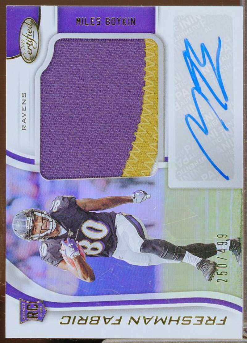 Miles Boykin JSY AU/499 Rookie Card 2019 Certified #234  Image 1