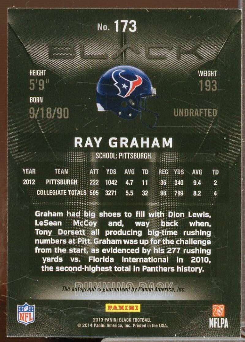 Ray Graham/199 Rookie Card 2013 Panini Black Rookie Signatures #173  Image 2