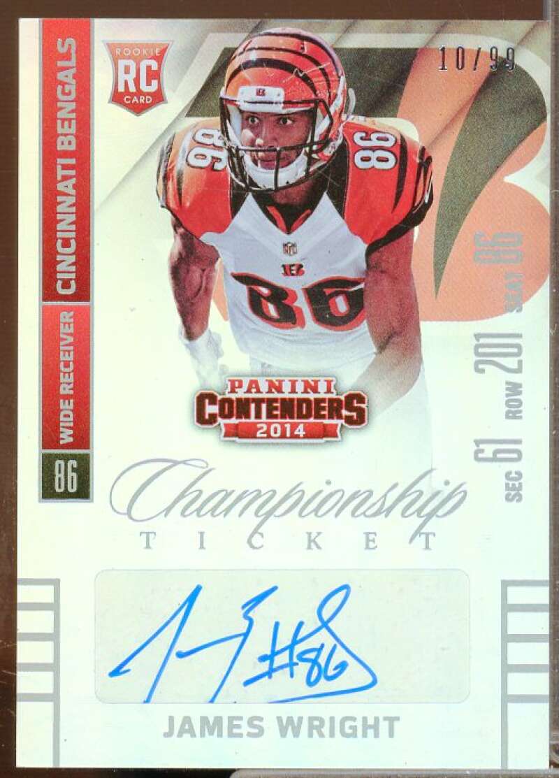 James Wright AU Rookie Card 2014 Panini Contenders Championship Ticket #194A  Image 1