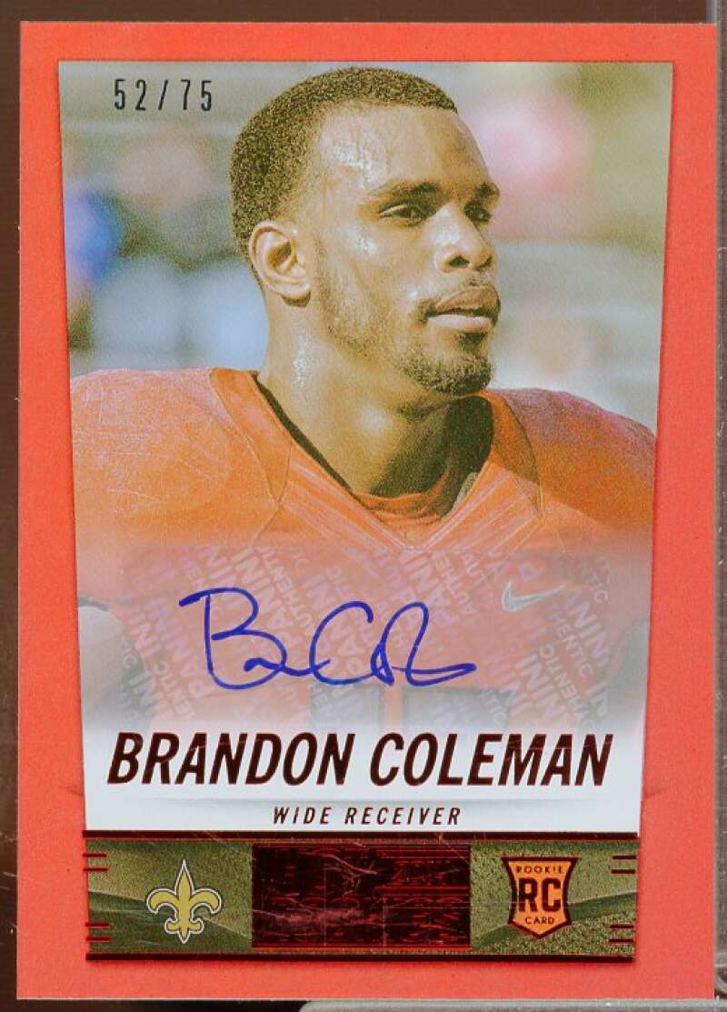 Brandon Coleman/75 Rookie 2014 Panini Hot Rookies Rookie Signatures Red #343  Image 1