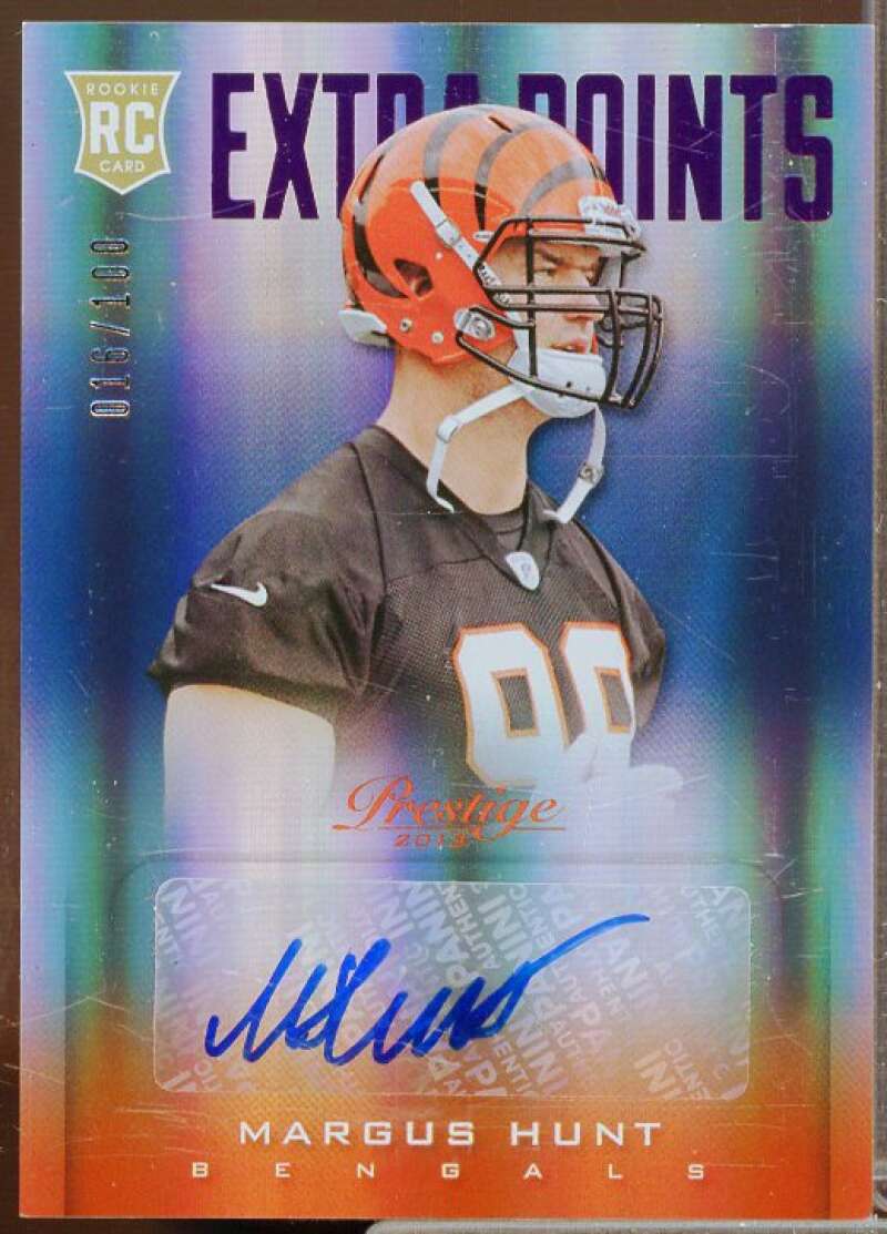 Margus Hunt Rookie Card 2013 Prestige Extra Points Purple Autographs #261  Image 1