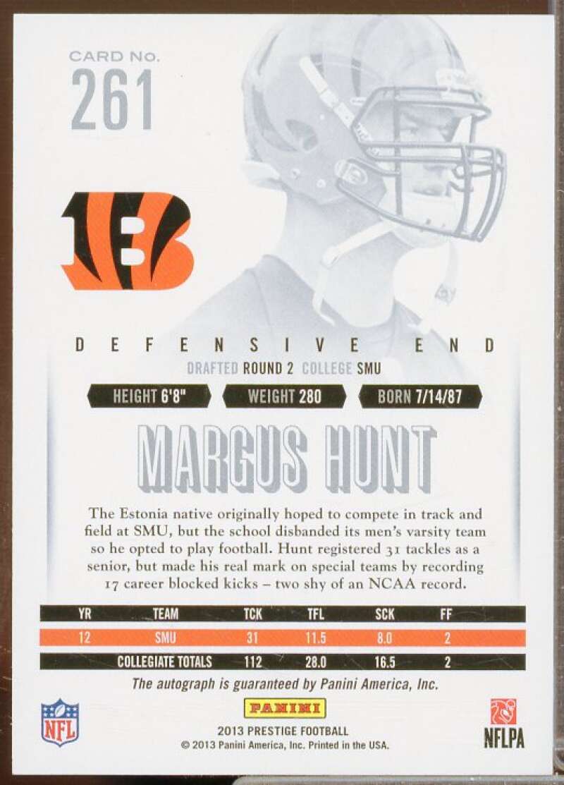 Margus Hunt Rookie Card 2013 Prestige Extra Points Purple Autographs #261  Image 2