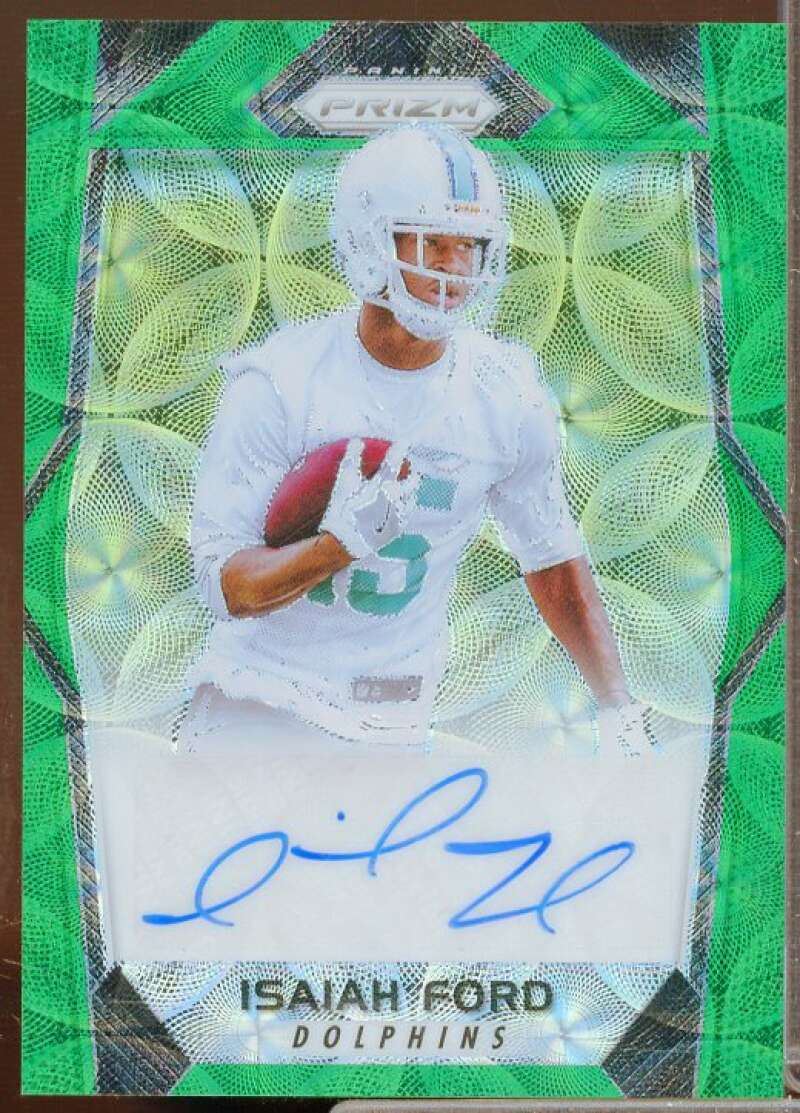 Isaiah Ford Rookie 2017 Panini Prizm Rookie Autographs Prizms Green Scope #RAIF  Image 1