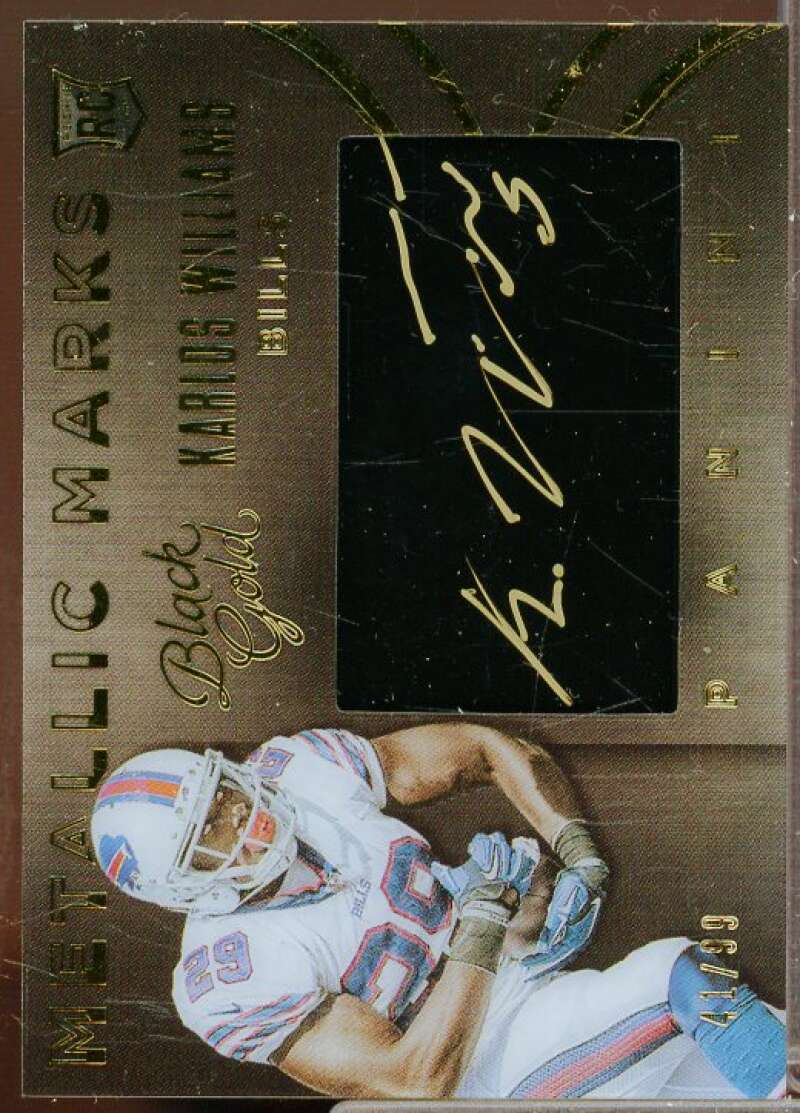 Karlos Williams Rookie Card 2015 Panini Black Gold Metallic Marks #MMKW  Image 1