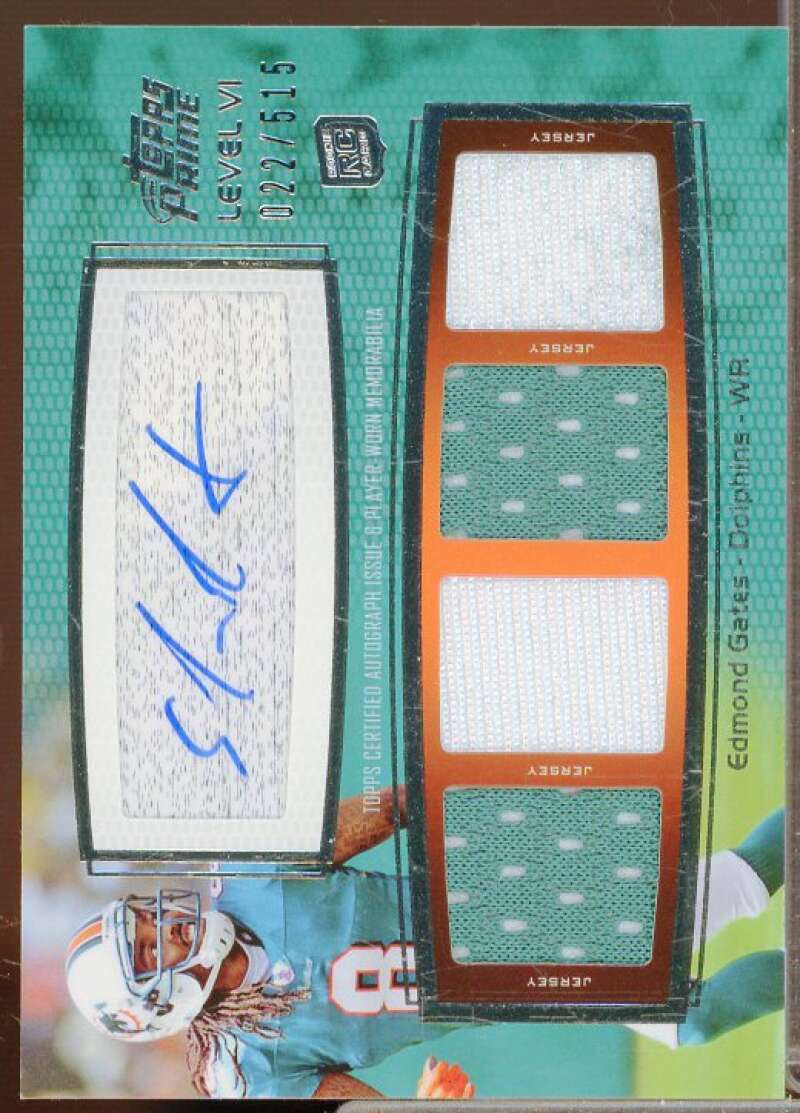 Edmond Gates/515 Rookie Card 2011 Topps Prime Autographed Relics Level 6 #PVIEG  Image 1