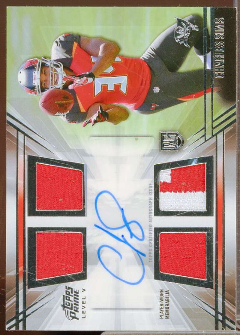 Charles Sims Rookie Card 2014 Topps Prime Autographed Relics Level 5 #PVCS  Image 1