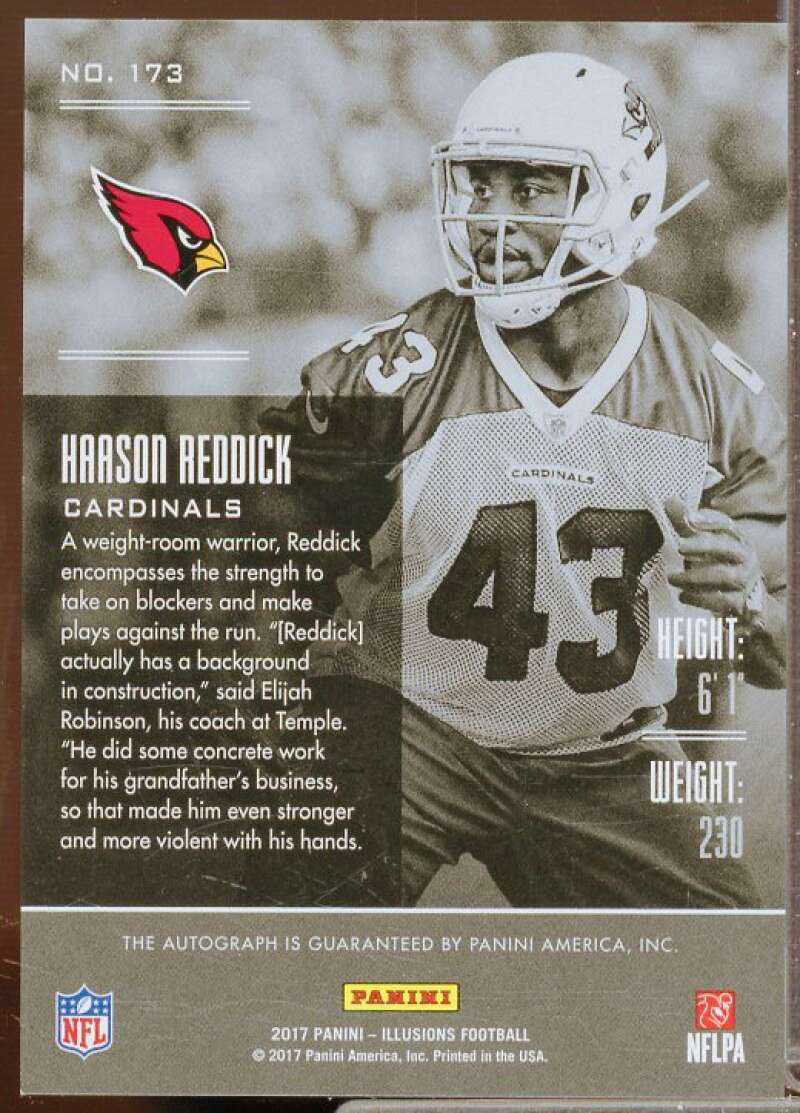 Haason Reddick AU Rookie Card 2017 Panini Illusions Blue #173  Image 2