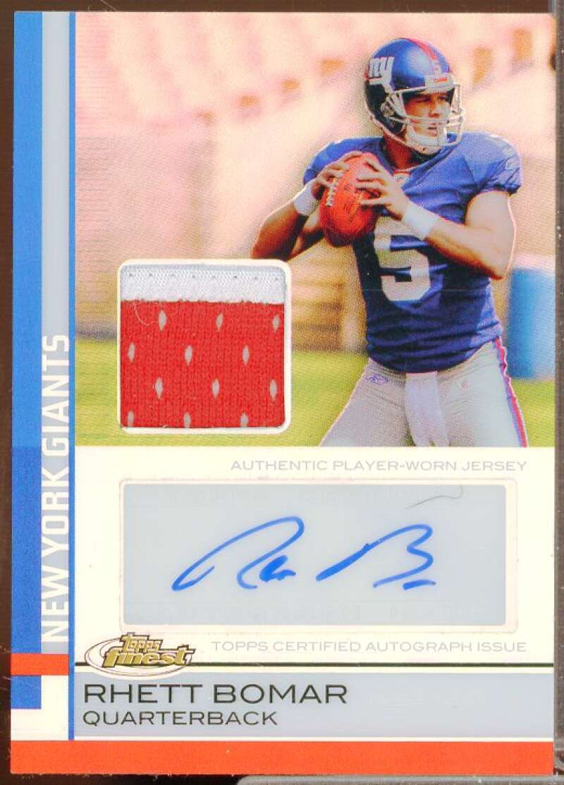 Rhett Bomar Rookie Card 2009 Finest Rookie Jersey Autographs Refractors #86  Image 1