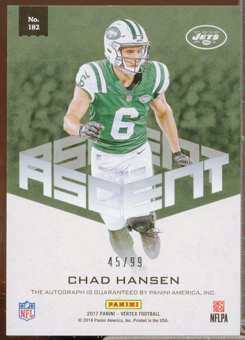 Chad Hansen ASC AU/99 Rookie Card 2017 Panini Vertex #182  Image 2