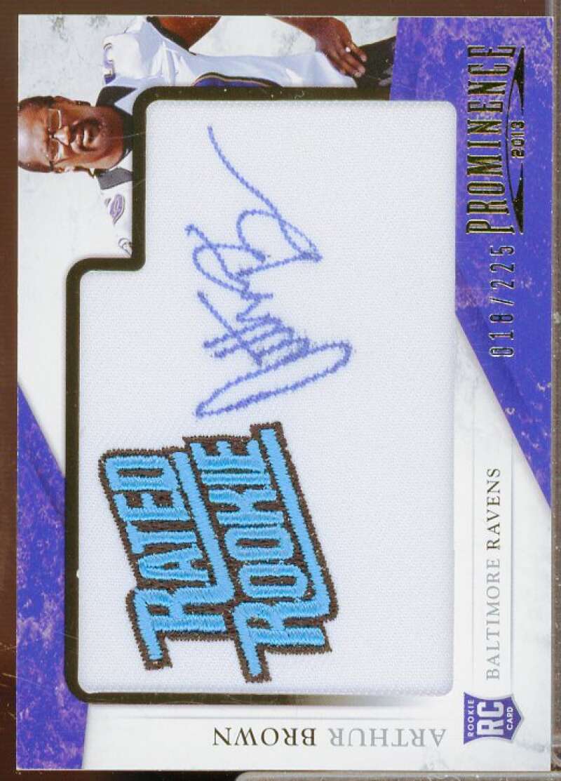 Arthur Brown Rookie 2013 Panini Prominence Rated Rookie Patch Autographs #108  Image 1